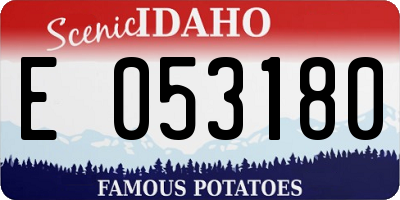 ID license plate E053180