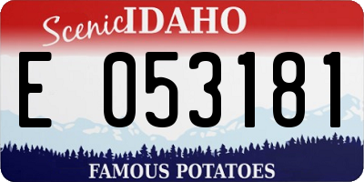 ID license plate E053181