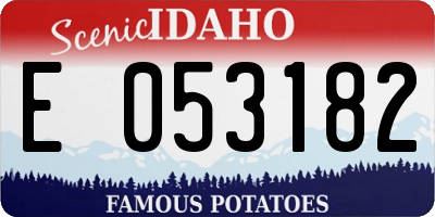 ID license plate E053182