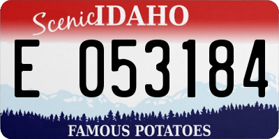 ID license plate E053184