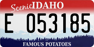 ID license plate E053185