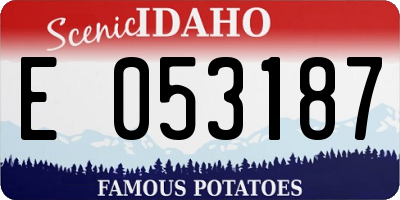 ID license plate E053187