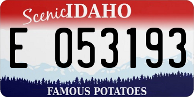 ID license plate E053193