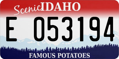 ID license plate E053194