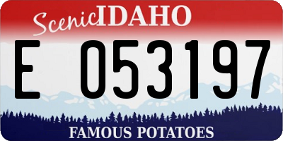 ID license plate E053197