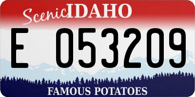 ID license plate E053209