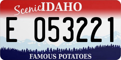 ID license plate E053221