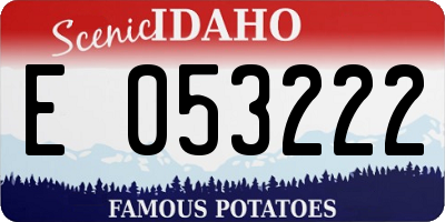 ID license plate E053222