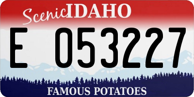 ID license plate E053227