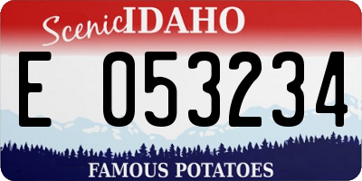 ID license plate E053234