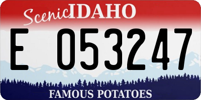 ID license plate E053247