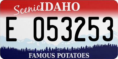 ID license plate E053253