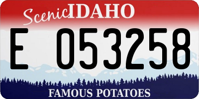 ID license plate E053258