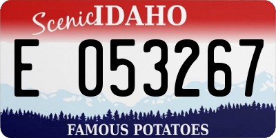 ID license plate E053267