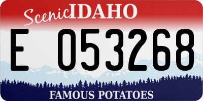 ID license plate E053268