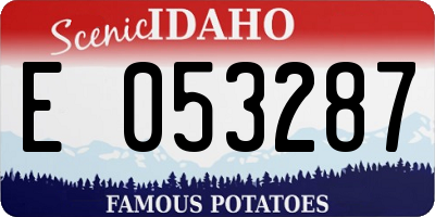 ID license plate E053287