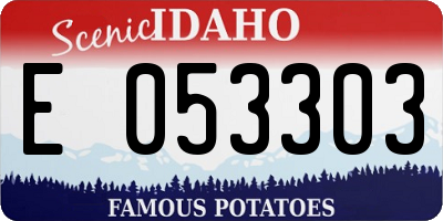 ID license plate E053303