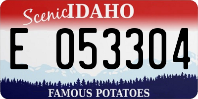 ID license plate E053304