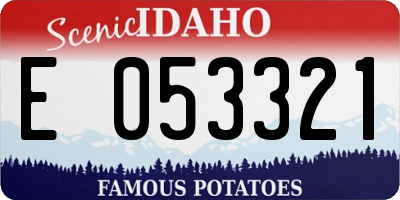 ID license plate E053321
