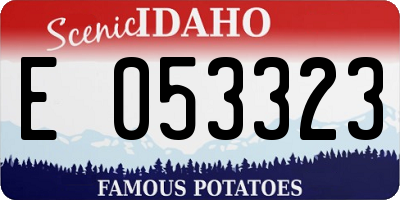 ID license plate E053323