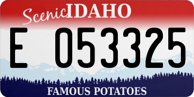 ID license plate E053325