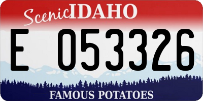 ID license plate E053326