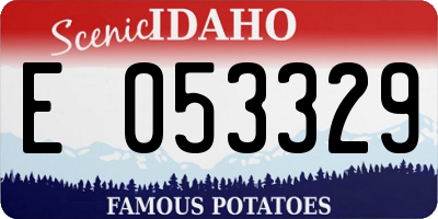 ID license plate E053329