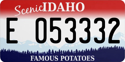 ID license plate E053332