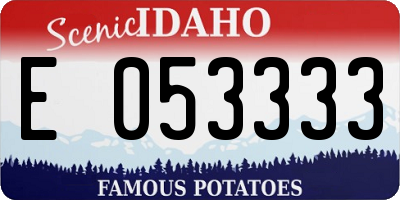 ID license plate E053333