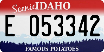 ID license plate E053342