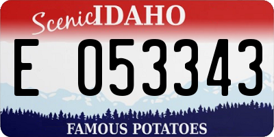 ID license plate E053343