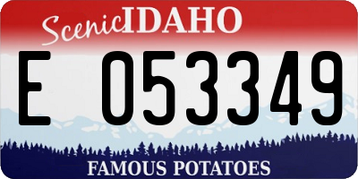 ID license plate E053349