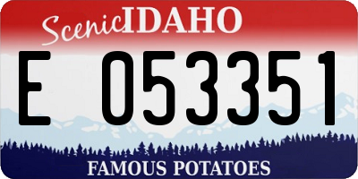 ID license plate E053351