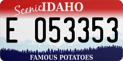 ID license plate E053353