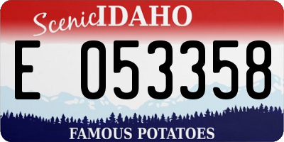 ID license plate E053358