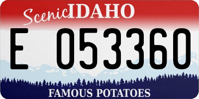 ID license plate E053360