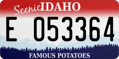 ID license plate E053364