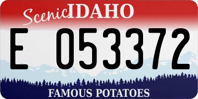 ID license plate E053372