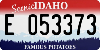 ID license plate E053373