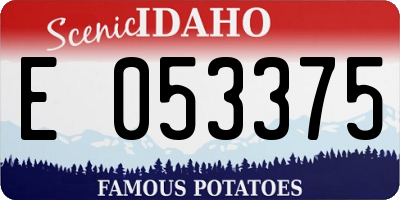 ID license plate E053375