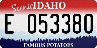 ID license plate E053380