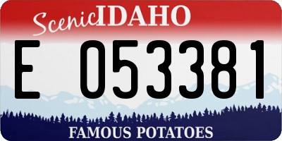 ID license plate E053381