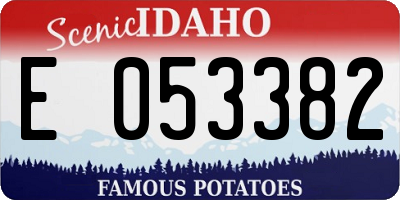 ID license plate E053382