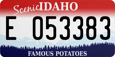 ID license plate E053383