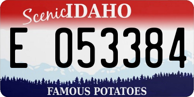 ID license plate E053384