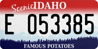 ID license plate E053385