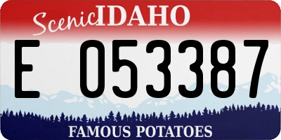ID license plate E053387