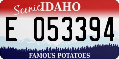 ID license plate E053394