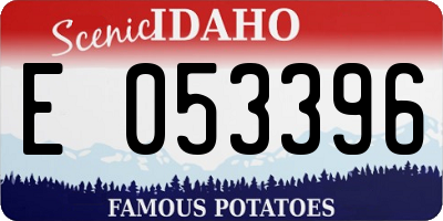 ID license plate E053396