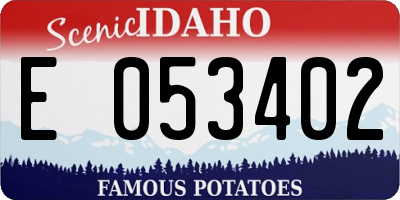 ID license plate E053402